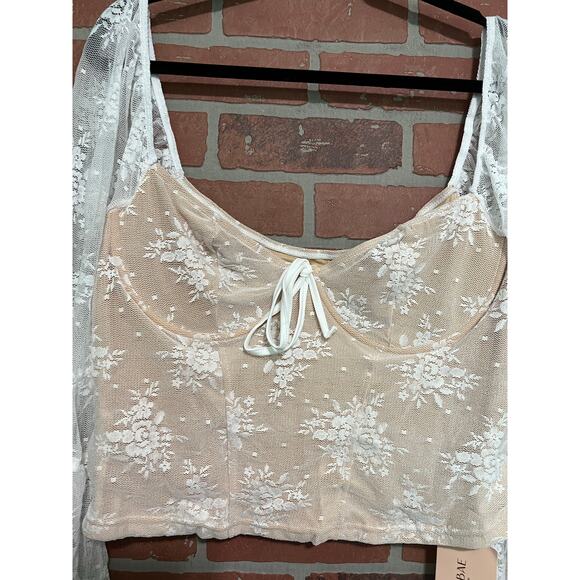 Shein Long Sleeve Nude Lace Top NWT - 2XL - Picture 3 of 6